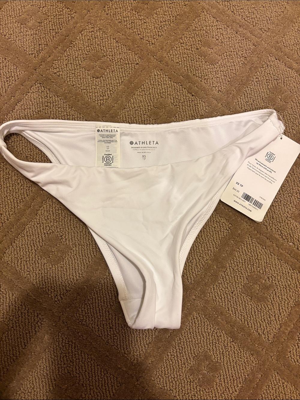 Athleta White High-Cut Bikini Bottoms